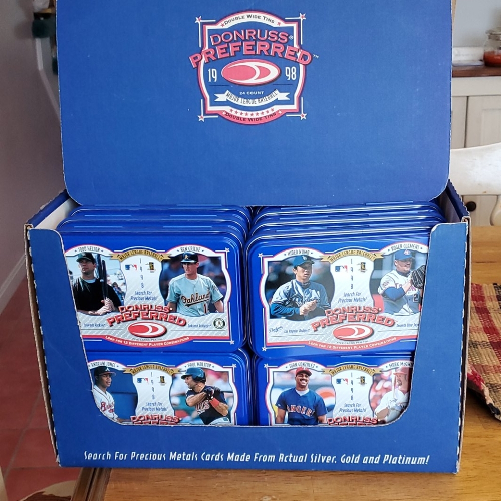 Donruss Preferred empty baseball tins